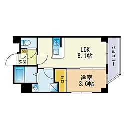 SPAZIO高砂 1LDKの間取図画像