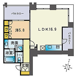 CAITAC LIVINCOURT FUKUOKA 1LDKの間取図画像