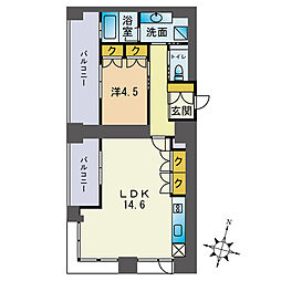 CAITAC LIVINCOURT FUKUOKA 1LDKの間取図画像