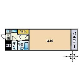 アイレックス南天神 1Kの間取図画像