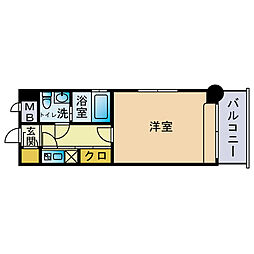 エステートモア平尾山荘通り 1Kの間取図画像