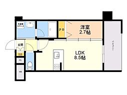 エンクレスト天神南PURE 1LDKの間取図画像