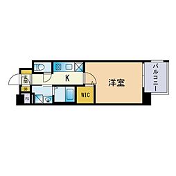 レブリアント清川2 1Kの間取図画像