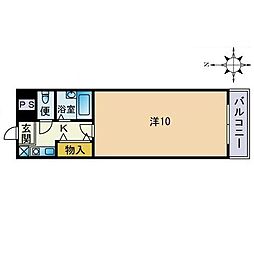アイレックス南天神 1Kの間取図画像
