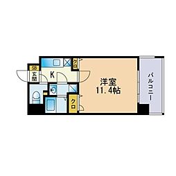 LIBERTYRTENJIN2 1Kの間取図画像