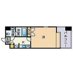 ダイナコートブロッサム天神南 1Kの間取図画像