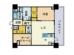 ティーエム薬院 1SLDKの間取図画像