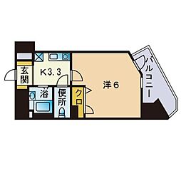 エンクレスト平尾 1Kの間取図画像