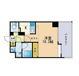 ルミナス桜坂 ワンルームの間取図画像