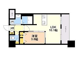エンクレスト博多EXCEED 1LDKの間取図画像