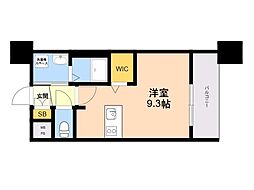 エンクレスト博多EXCEED ワンルームの間取図画像