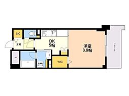 ウェルブライト博多ステーション 1DKの間取図画像