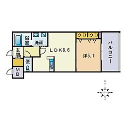 間取図画像 1LDK