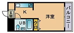 メゾン・ド・祇園 ワンルームの間取図画像