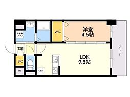 S-RESIDENCENakagofuku 1LDKの間取図画像