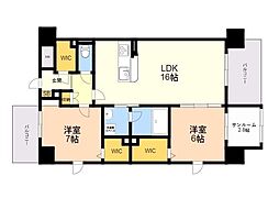 ラ・シルフィード博多駅南 2LDKの間取図画像