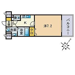 アレクサスラ・クラシコ 1Kの間取図画像
