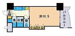 ロイヤル博多駅前 1Kの間取図画像