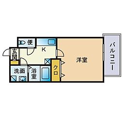 エンクレスト博多駅前3 1Kの間取図画像
