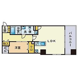 福岡花村ビル 1LDKの間取図画像