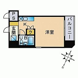 マーブル住吉 ワンルームの間取図画像