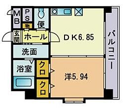 アムソピーラ祇園 1DKの間取図画像