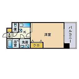 エンクレスト博多 1Kの間取図画像