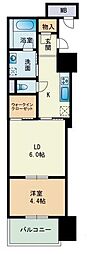 RJRプレシア博多駅前 1LDKの間取図画像