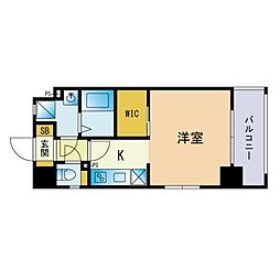 エンクレスト博多3 1Kの間取図画像