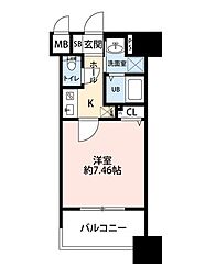 サヴォイクラウドスケープ 1Kの間取図画像