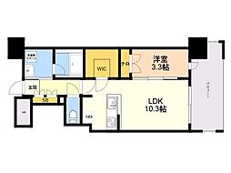 RJRプレシア博多パークレジデンス 1LDKの間取図画像