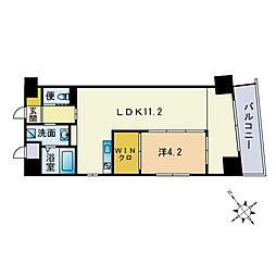 レジデンス住吉 1LDKの間取図画像