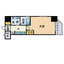 エステムコート博多駅前アヴェール 1Kの間取図画像