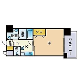 エンクレスト福岡 1Kの間取図画像