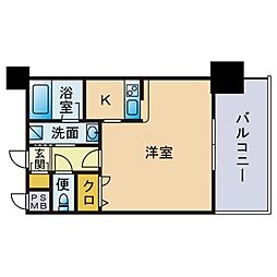 エンクレストNEO博多駅南 1Kの間取図画像