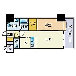 ネストピア博多駅前2 1LDKの間取図画像