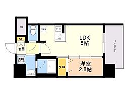 エンクレスト博多PARKSIDE 1LDKの間取図画像