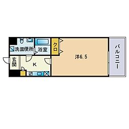 ラセット博多 1Kの間取図画像