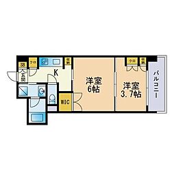 クラス博多駅南 1LDKの間取図画像