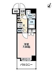 サヴォイレジェント ワンルームの間取図画像