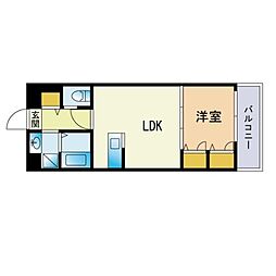 エンクレスト博多駅南2 1LDKの間取図画像