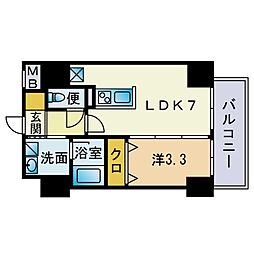 エンクレスト博多ハーモニー 1LDKの間取図画像