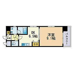 ビュー博多 1DKの間取図画像