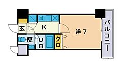 エンクレスト博多駅前 1Kの間取図画像