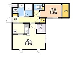 アイディール博多 1LDKの間取図画像