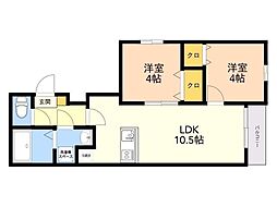 イル・フィオーレ箱崎 2LDKの間取図画像