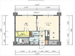ロイヤルステージ吉塚 1LDKの間取図画像