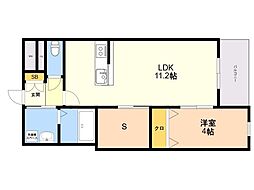 CUBE SUCRE内橋 1SLDKの間取図画像