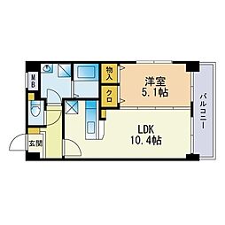 ラ・ルーチェ 1LDKの間取図画像