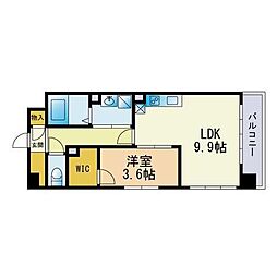Aden箱崎駅前 1LDKの間取図画像